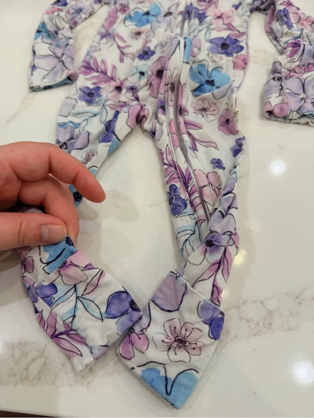 3pc Bamboo bundle Baby Girl Floral Zip Sleepers 3-6M Bums & Roses LEV Baby